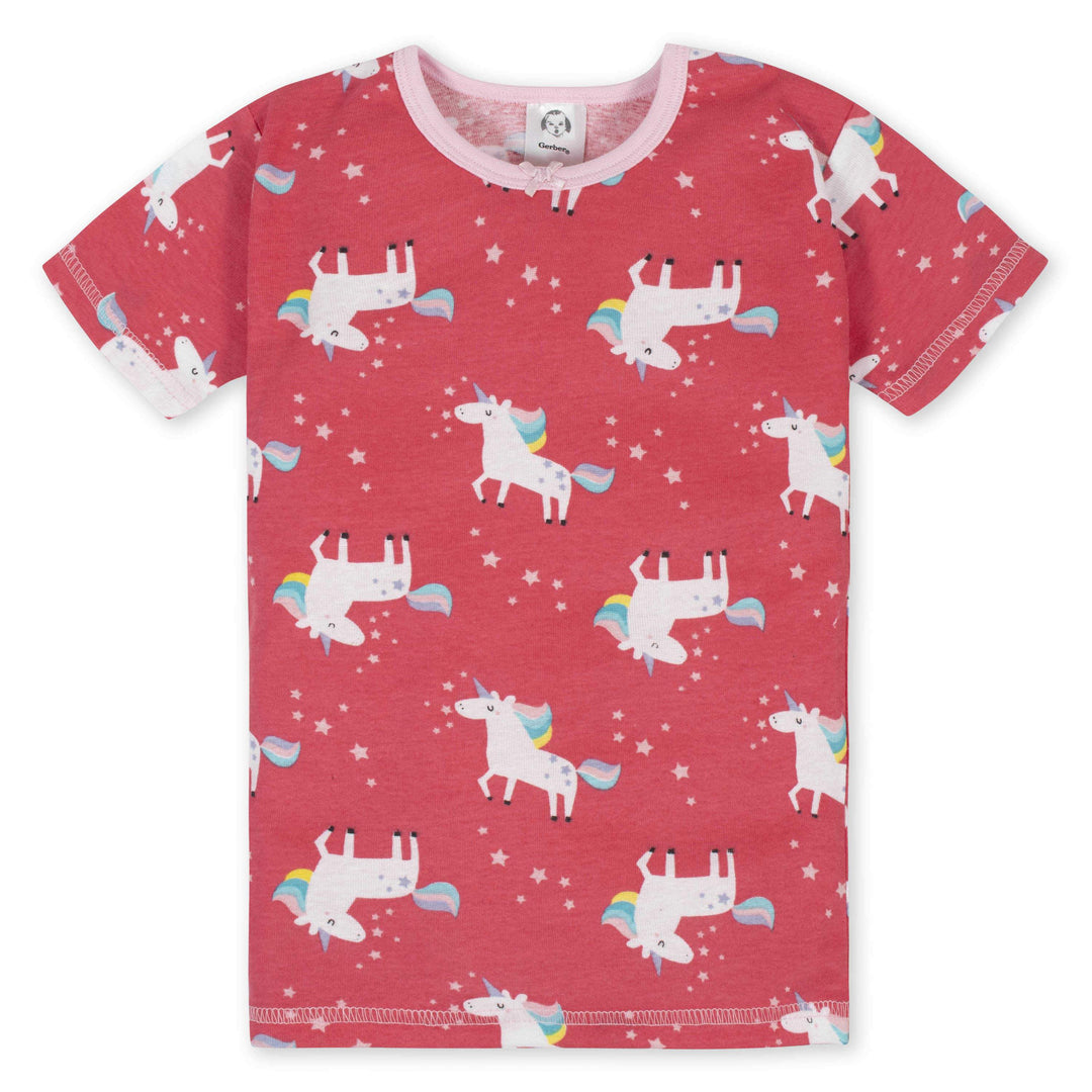 4-Piece Girls Unicorn Pajama Set