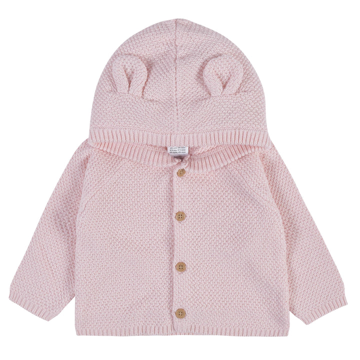 3-Piece Baby Girls Pink Knit Outfit & Blanket Set-Gerber Childrenswear
