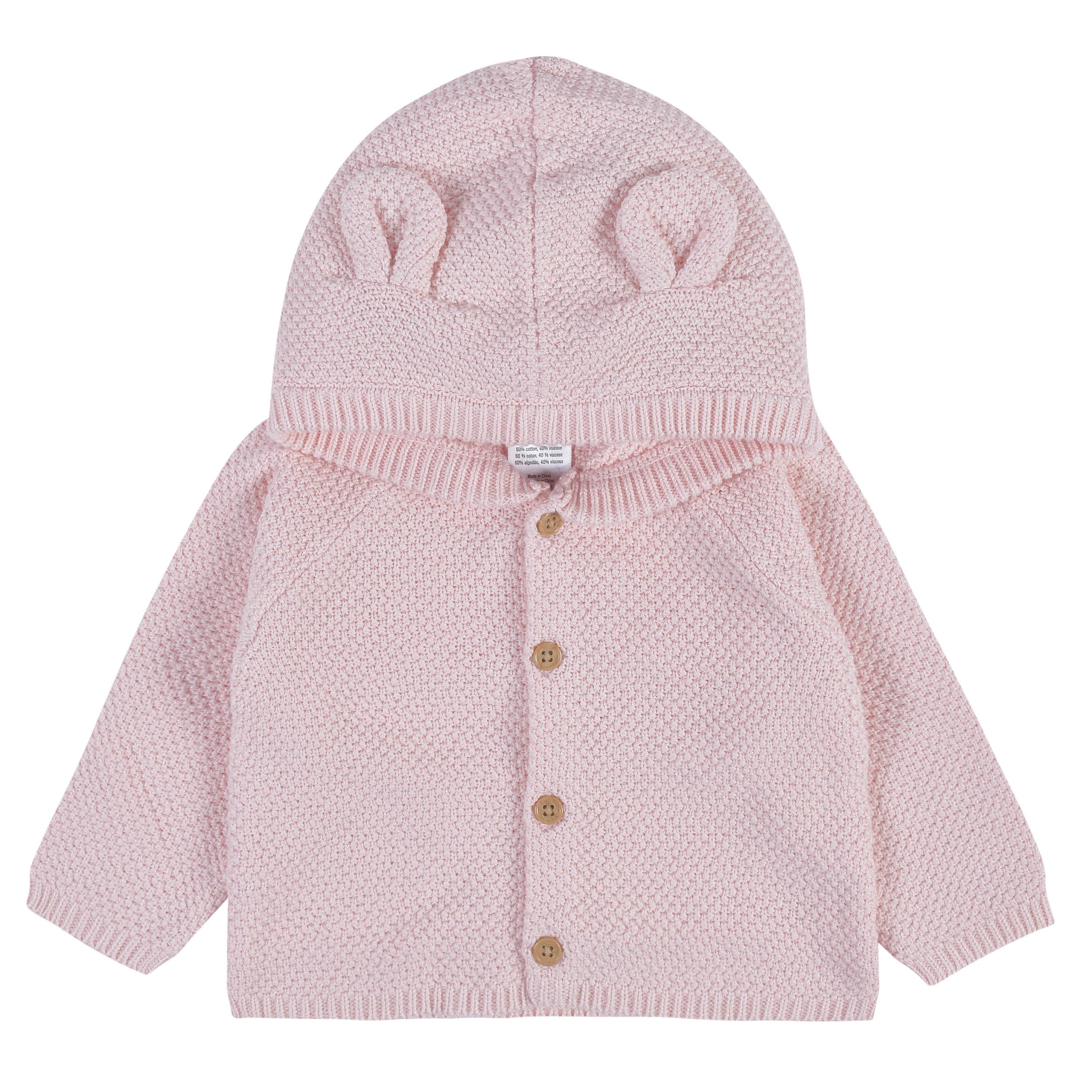 3-Piece Baby Girls Pink Knit Outfit & Blanket Set-Gerber Childrenswear