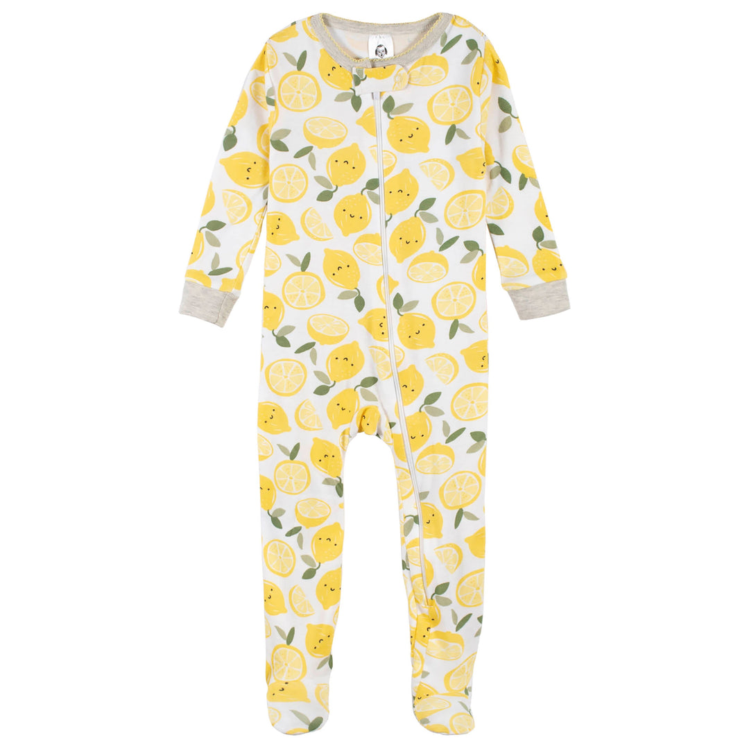 2-Pack Baby & Toddler Girls Lemon Squeeze Snug Fit Footed Cotton Pajamas-Gerber Childrenswear
