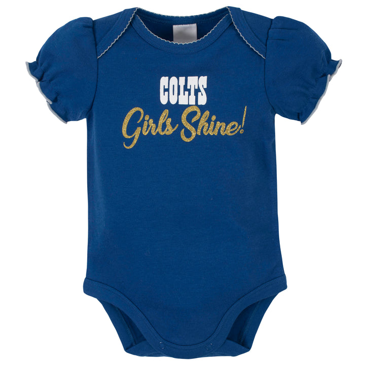 3-Pack Baby Girls Colts Short Sleeve Bodysuits-Gerber Childrenswear