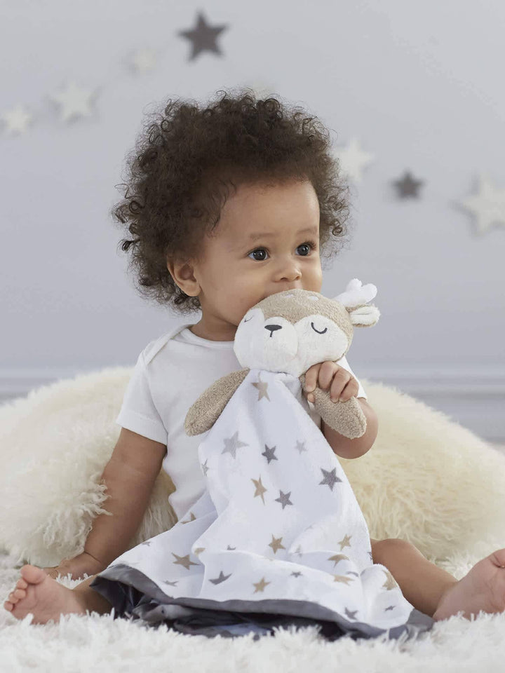 Embroidered Deer Baby Neutral Security Blanket-Gerber Childrenswear