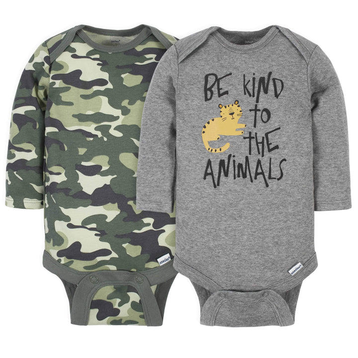 2-Pack Baby Boys Tiger Long Sleeve Onesies® Bodysuits-Gerber Childrenswear
