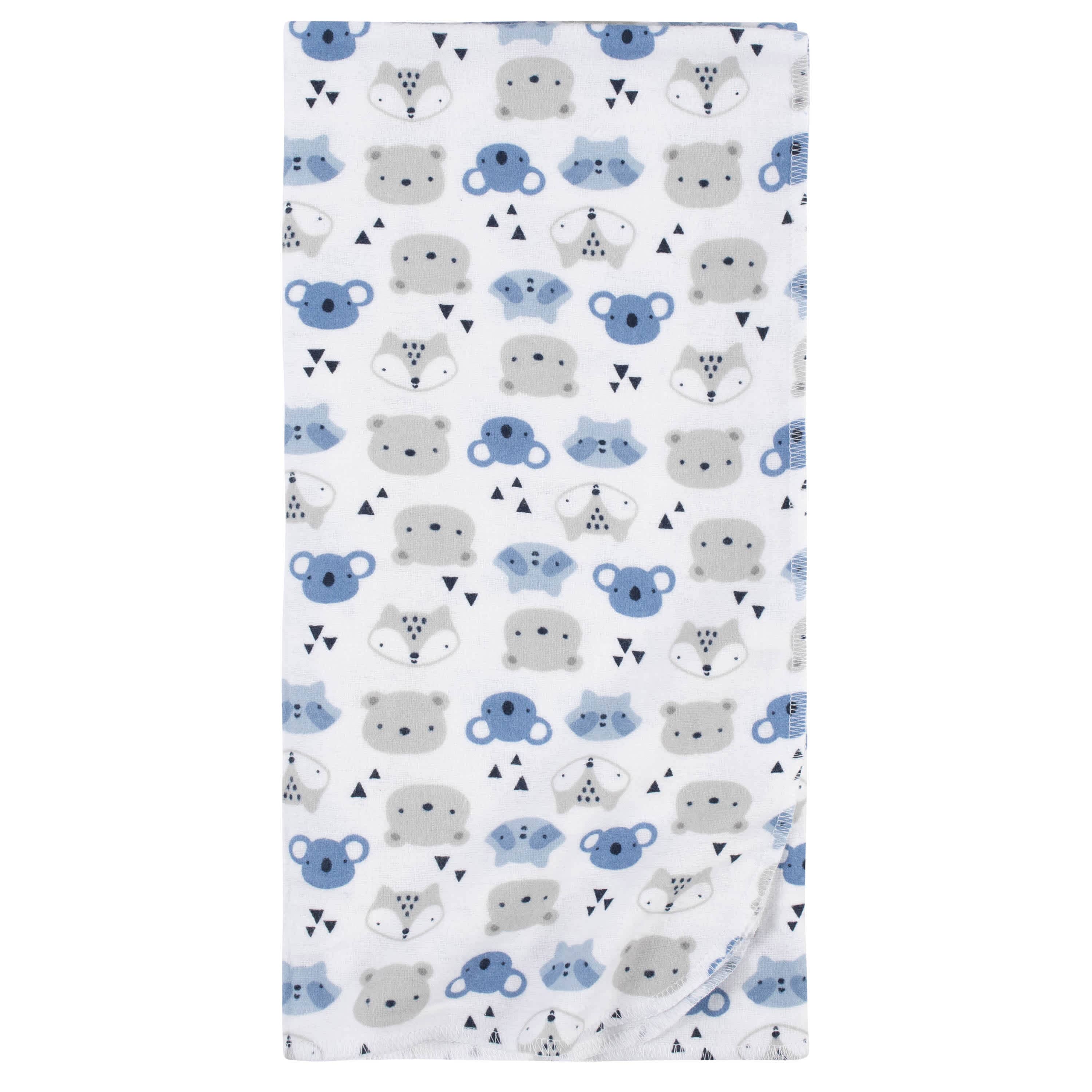 5-Pack Baby Boys Critters Flannel Receiving Blankets-Gerber Childrenswear