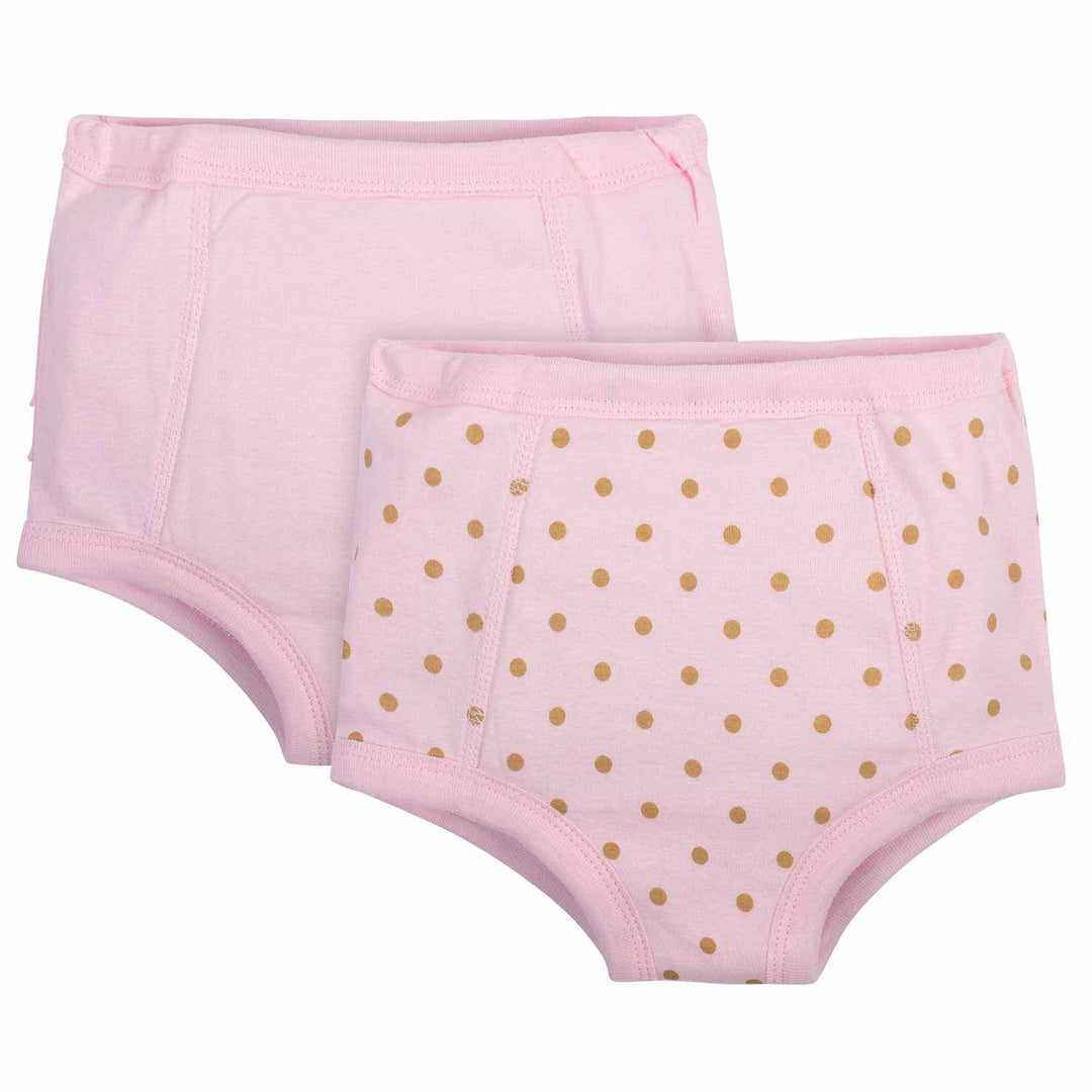 2-Pack Toddler Girls Pink Training Pants with TPU Lining