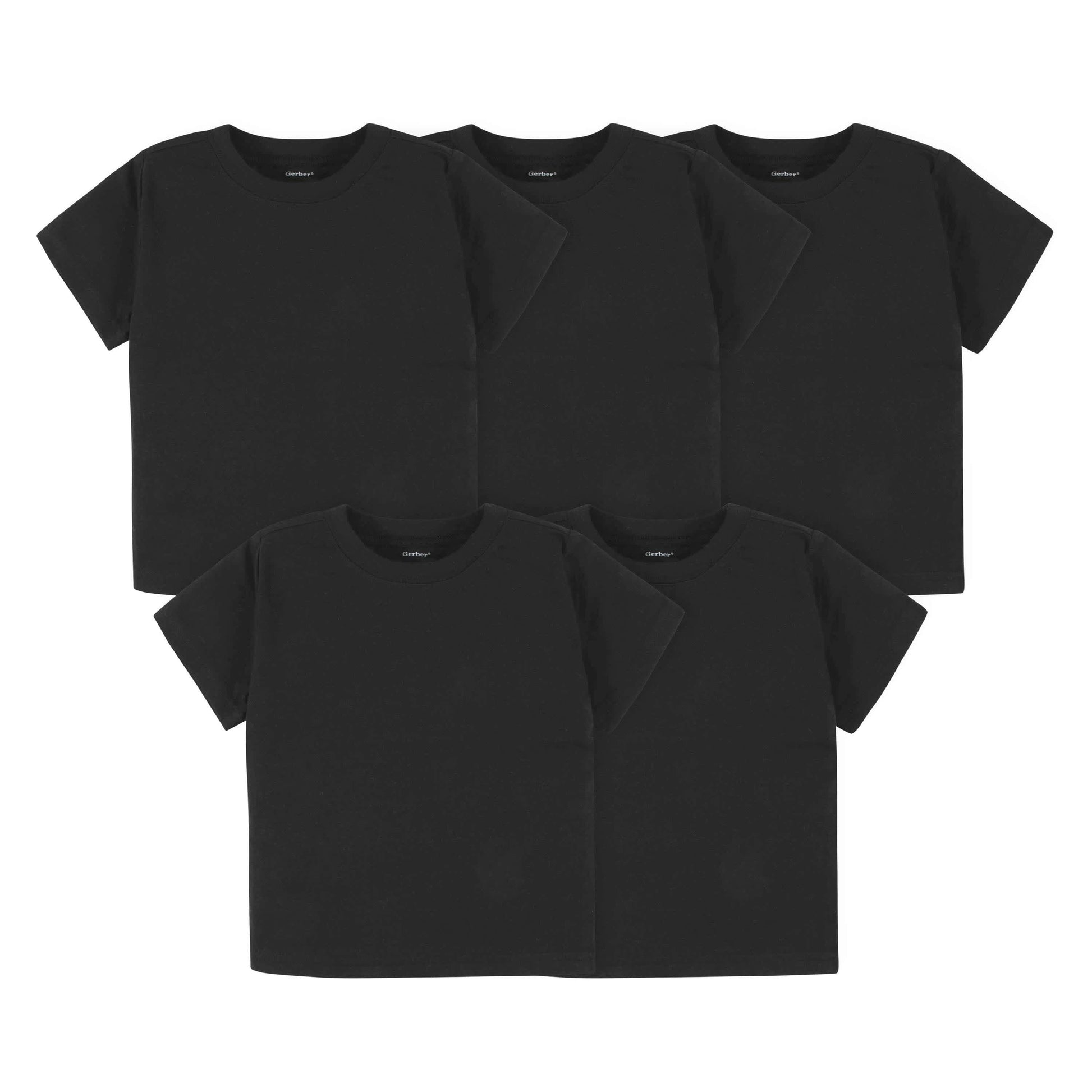5-Pack Baby & Toddler Black Premium Short Sleeve Tees-Gerber Childrenswear