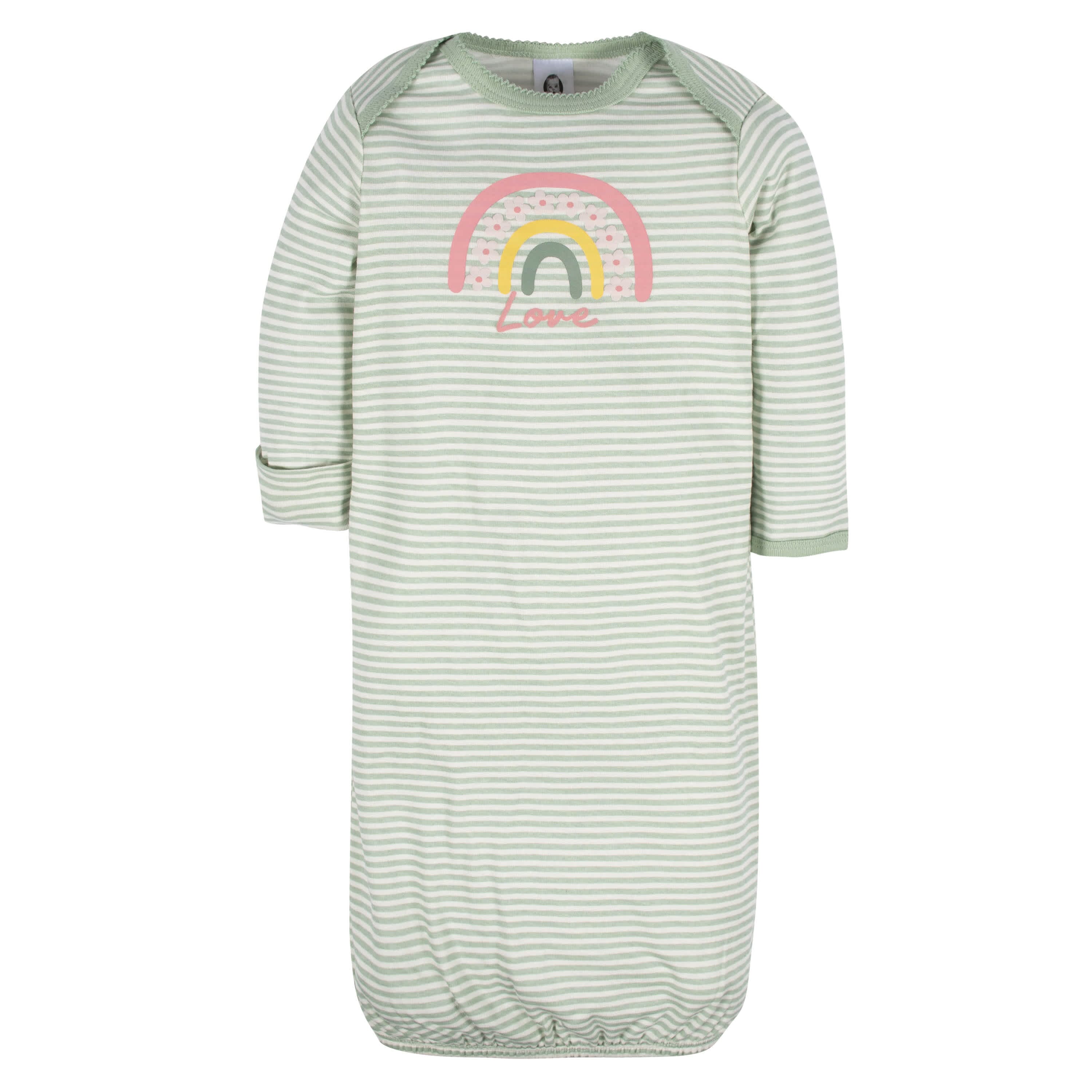 4-Pack Baby Girls Golden Floral Gowns