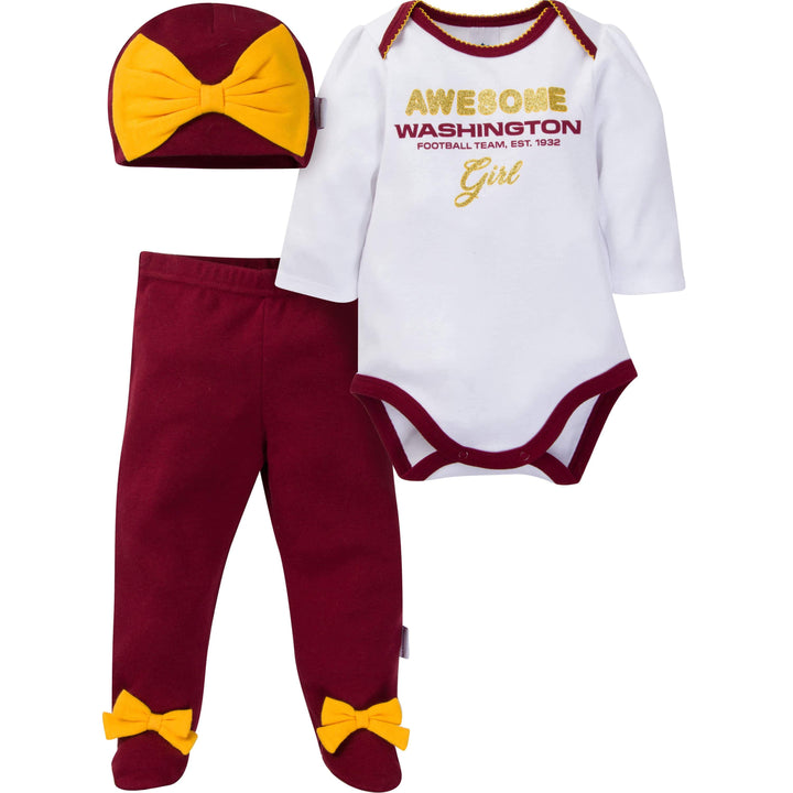 3-Piece Baby Girls Washington Bodysuit, Footed Pant, & Cap Set-Gerber Childrenswear