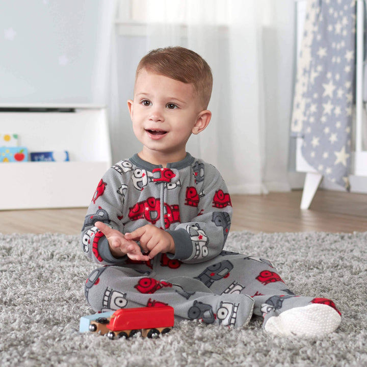 2-Pack Baby & Toddler Boys Fire Truck Fleece Pajamas-Gerber Childrenswear