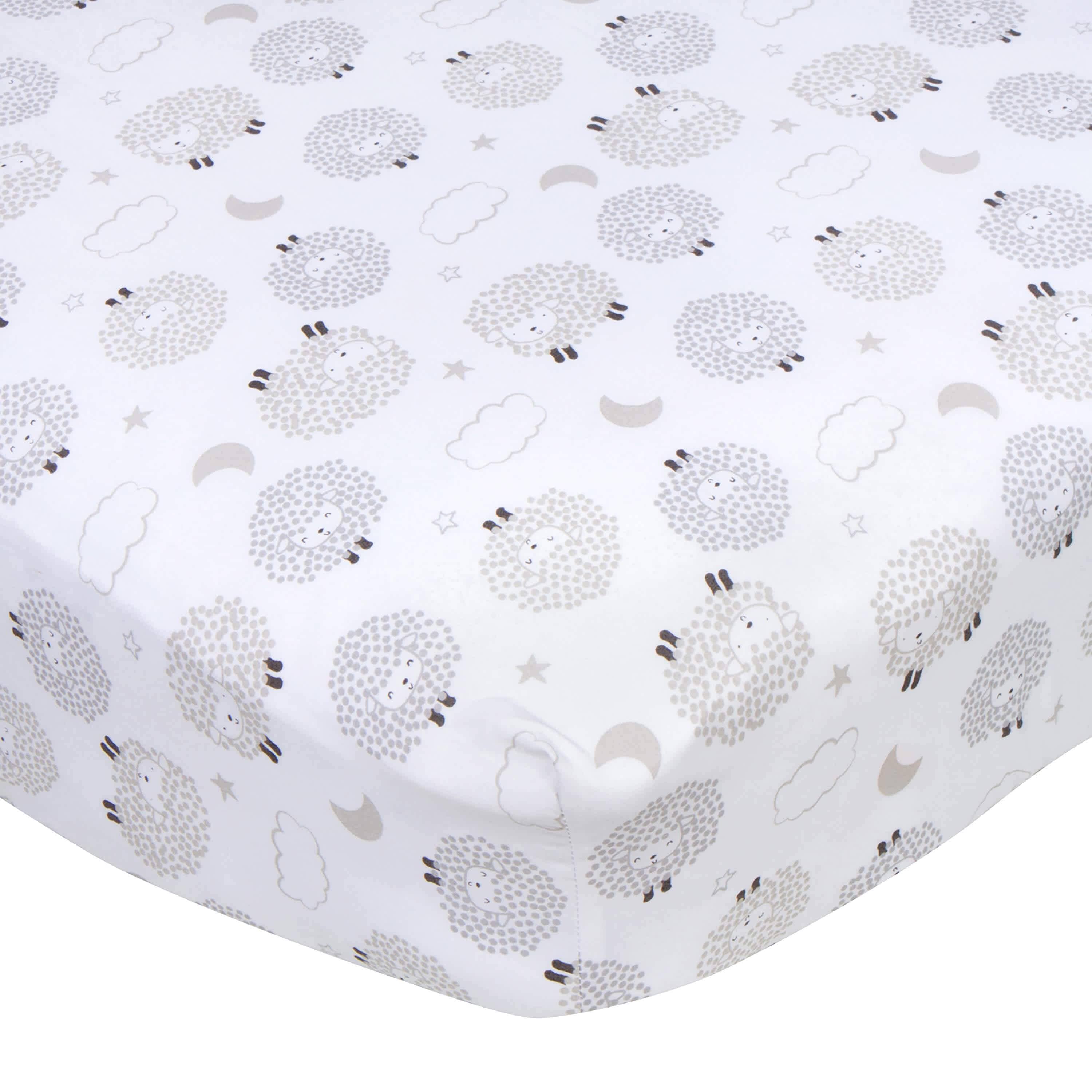 Neutral Sheep Fitted Crib Sheet-Gerber Childrenswear