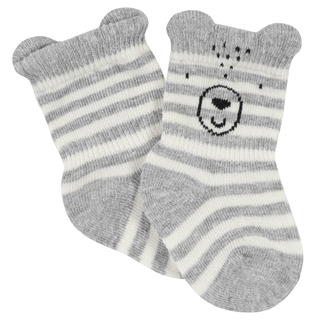 6-Pack Baby Boys Bear Wiggle-Proof™ Jersey Crew Socks-Gerber Childrenswear