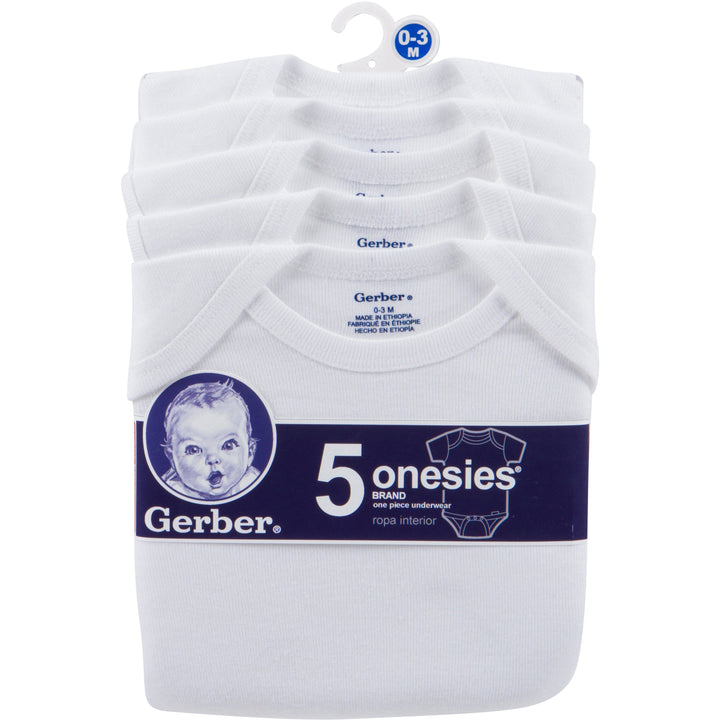 Baby 5-Pack Solid Onesies® Bodysuits-Gerber Childrenswear