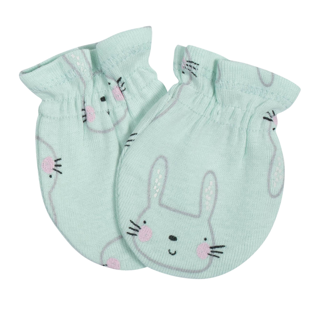 3-Pack Baby Girls Bunny No Scratch Mittens-Gerber Childrenswear