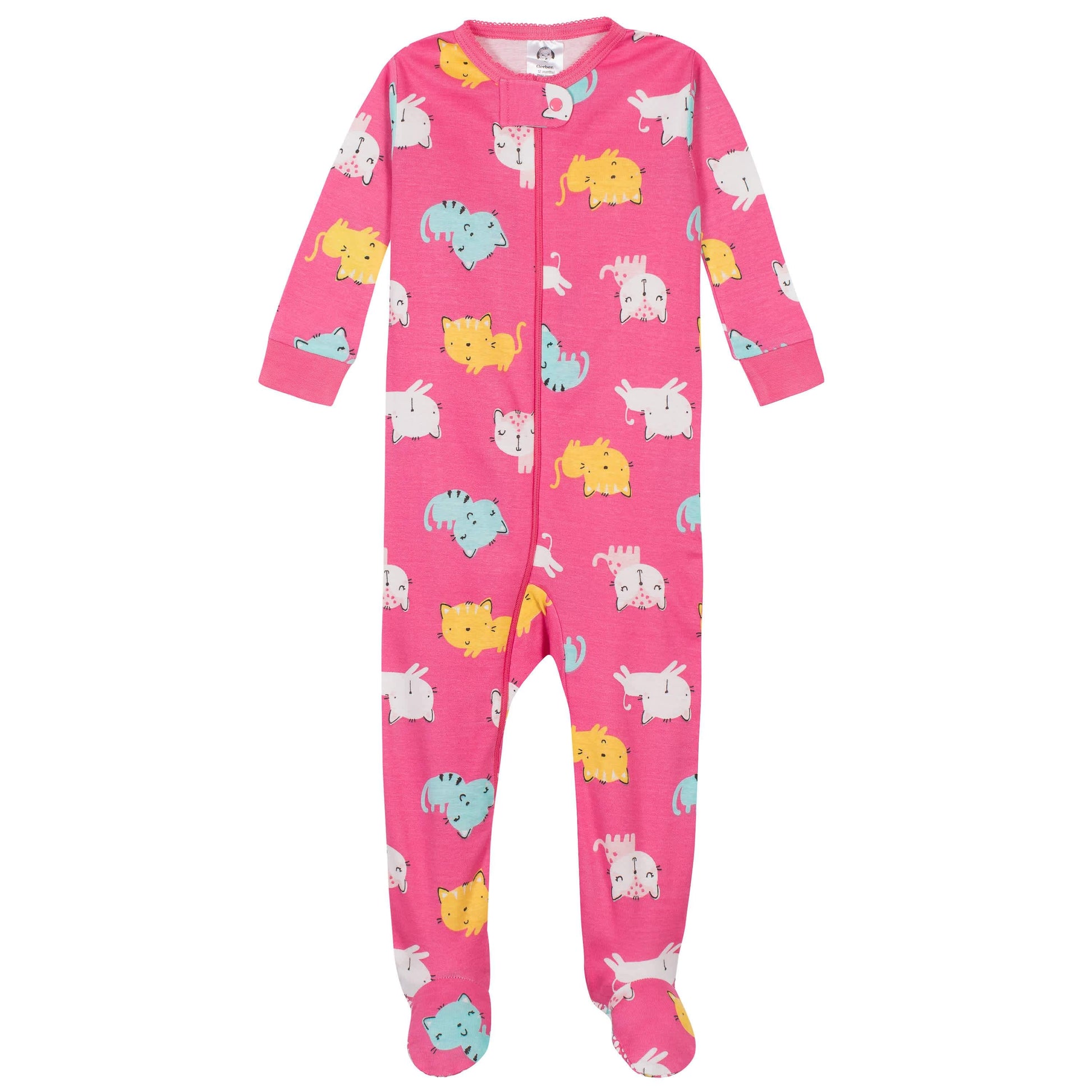 4-Pack Baby & Toddler Girls Unicorns & Cats Snug Fit Footed Cotton Pajamas-Gerber Childrenswear