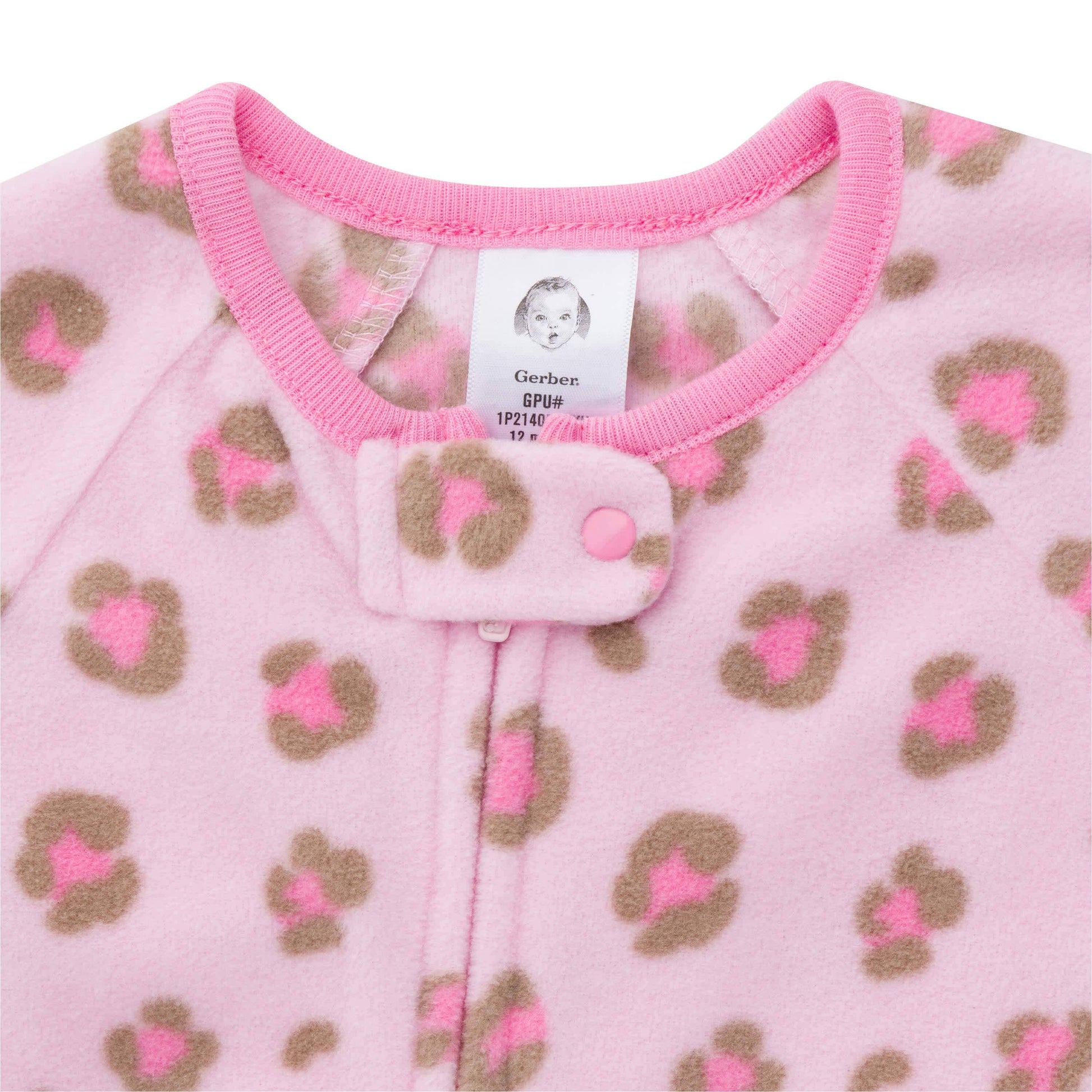 2-Pack Baby & Toddler Girls Leopard Fleece Pajamas-Gerber Childrenswear