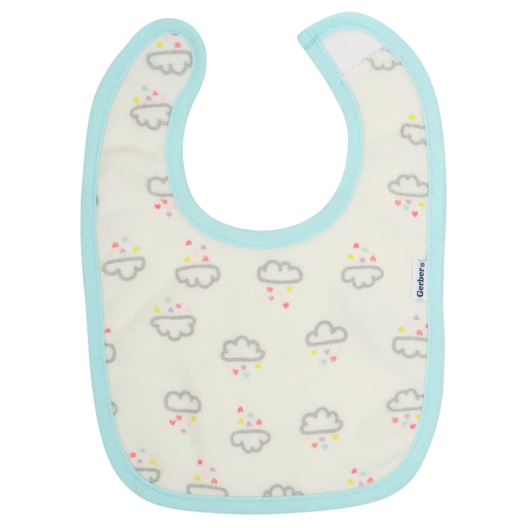 Gerber® Organic 3-Pack Baby Girls Clouds Dribbler Bibs-Gerber Childrenswear