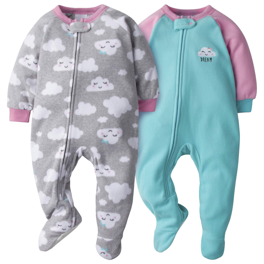 2-Pack Baby & Toddler Girls Dreaming Fleece Pajamas-Gerber Childrenswear