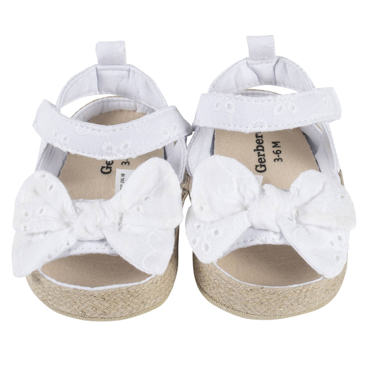 Baby Girls White Eyelet Espadrille Sandal-Gerber Childrenswear
