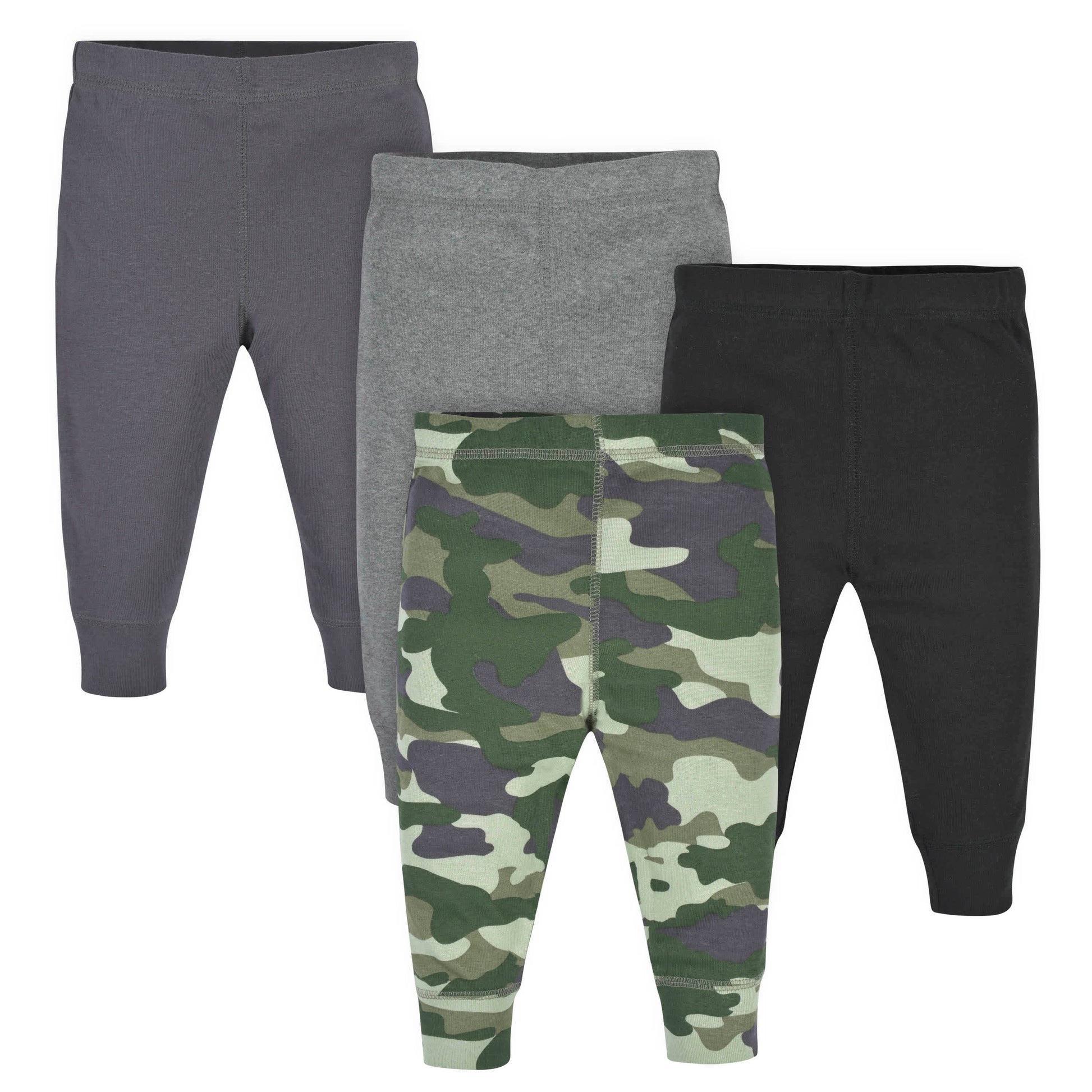 4-Pack Baby Boys Camo & Gray Active Pants-Gerber Childrenswear